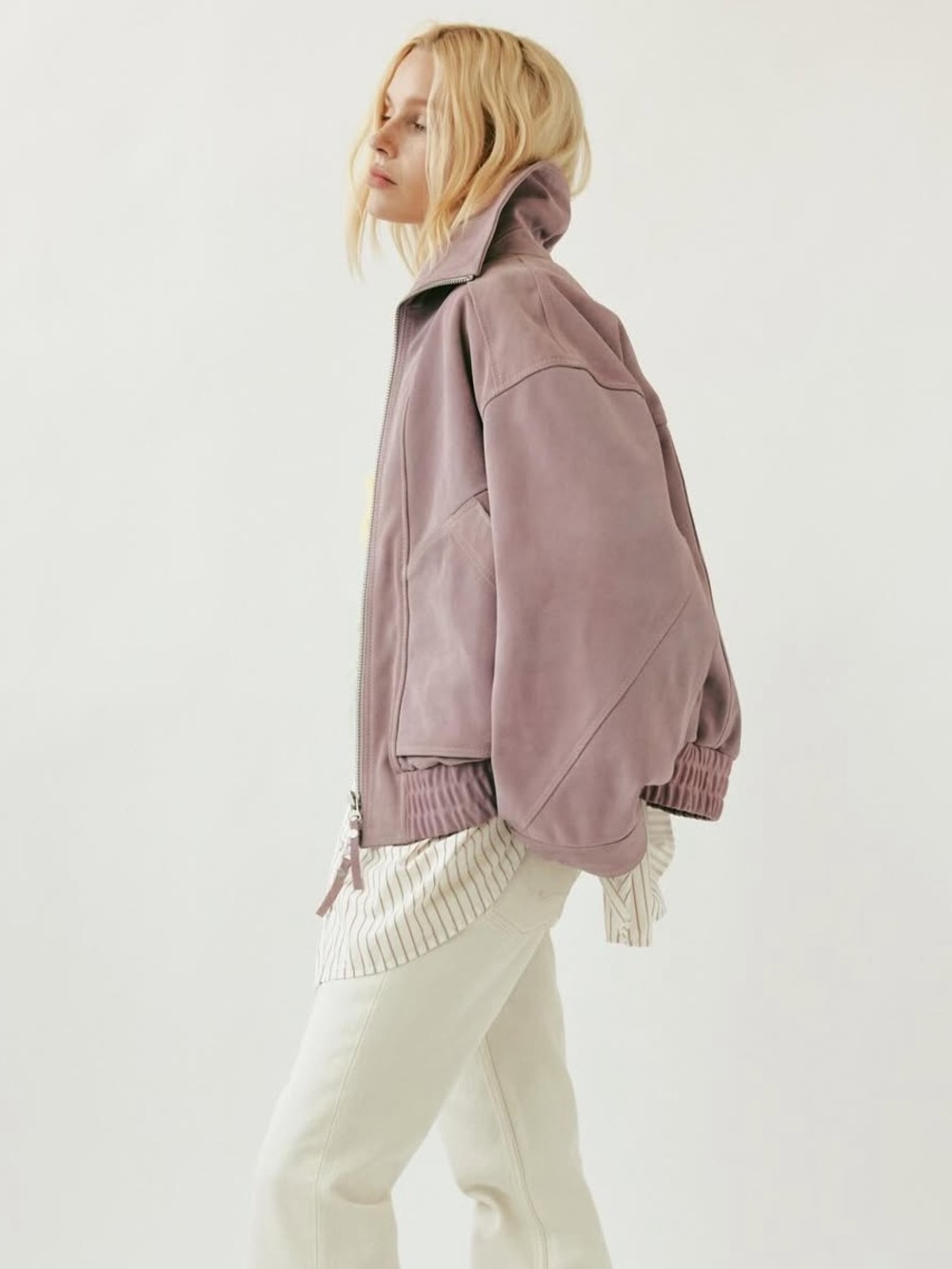 NWT Free People Desert Moon Suede Jacket Violet Mist - Picture 2 of 8